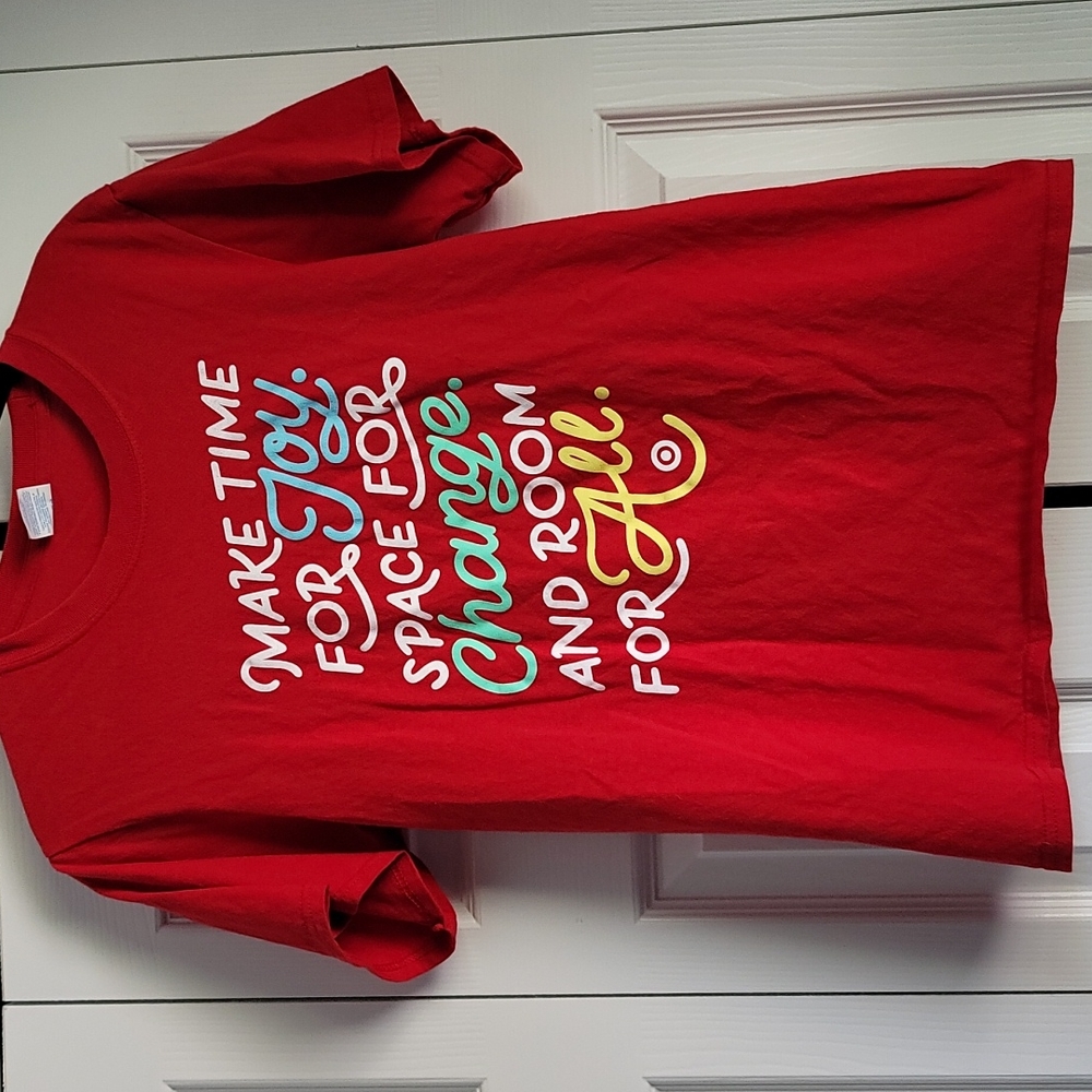 Red Joy and Change tee